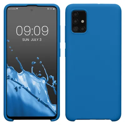 Produktbild von kwmobile Handyhülle für Samsung Galaxy A51 Hülle - Case Silikon - Kabelloses Laden - Schutzhülle Cover in Blue Reef