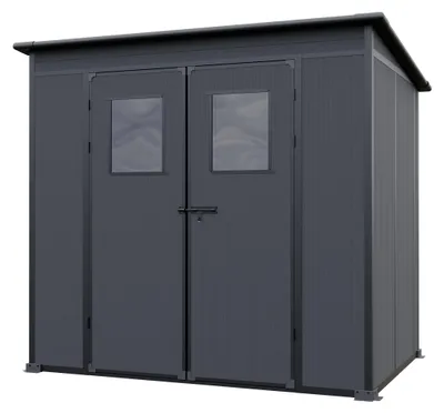 Produktbild von GFP Primeyard Kunststoffgerätehaus 213x145x199 cm Gartenhaus Geräteschuppen Gerätehaus anthrazit