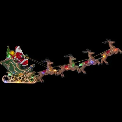 Produktbild von Star Trading LED-Weihnachtsszene "Deerville", Santa ,Schlitten,