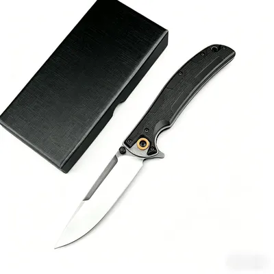 Produktbild von Klappmesser Einhandöffnung D2 Stahl G10 Griff Schwarz
