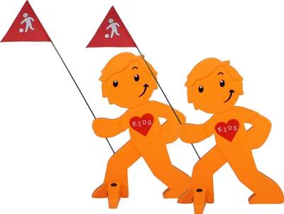 Produktbild von StreetBuddy - Warnfigur, Warnaufsteller, Warnschild für Kindersicherheit  2er Set (Orange)