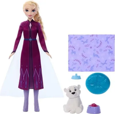 Immagine prodotto di DISNEY FROZEN Bambola Elsa con orsacchiotto, 4 accessori, set da gioco