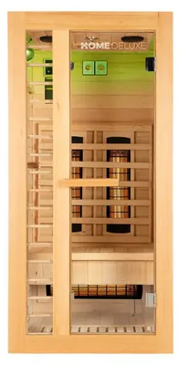 Produktbild von HOME DELUXE – Infrarotkabine REDSUN S Deluxe – 90 x 90 x 190 cm - für 1 Person, 4 Vollspektrumstrahler, Holz: Hemlocktanne I Infrarotsauna, Sauna, Wärmekabine, Infrarot