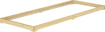 Produktbild von Überlanges Bodenbett Futon extra niedriges Holzbett 90x220 Kiefer lackiert V-60.47K-09-220 Rollrost und Matratze inkl.