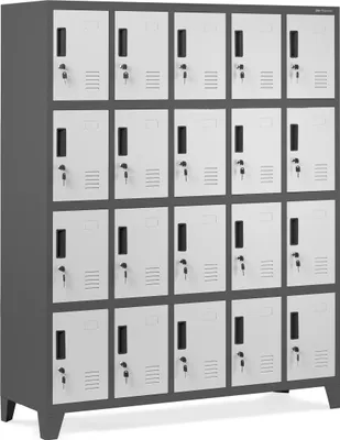 Produktbild von Metallschrank mit Fächern, 1360 x 1720 x 450 mm, anthrazitweiß