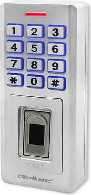 Image de QOLTEC 52447 Oberon serrure à code avec lecteur d'empreintes digitales RFID porte-clés carte à code IP68 EM