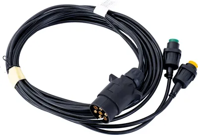 Produktbild von MANTES Anhänger Kabelbaum 4 m 7-polig Stecker 2x 5-Pin Bajonett für Rückleuchten 0,5 mm2 für Anhänger und Nutzfahrzeuge Fahrzeugbeleuchtung