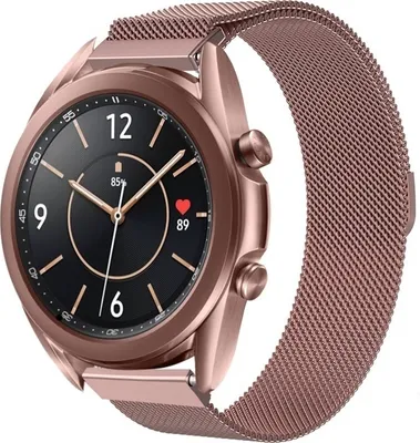 Produktbild von Strap-it Milanese Armband - Kompatibel mit Samsung Galaxy Watch Armband 42mm Edelstahl Armband mit Magnetverschluss - Ersatzarmband - Hochwertiges Material - für Smartwatch 20mm Armband Rosa