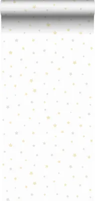 Immagine prodotto di Carta da parati Sanders & Sanders stelle piccole giallo, beige e bianco - 640457 - 53 cm x 10 m