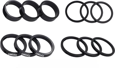 Produktbild von GQunit Fahrrad Spacer Set, 12 Stück, Ahead Vorbau Distanzscheiben 1 1/8 Zoll, 2-10mm, Aluminium, Schwarz