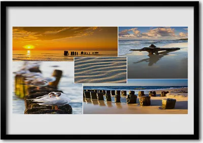 Produktbild von Bild 100x70 MDF-Rahmen Wandkunst Ocean Beach Landschaft