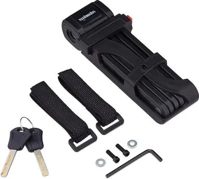 Produktbild von Famanu Faltbares Fahrradschloss 85 cm schwarz mit Halter und 2 Schlüsseln