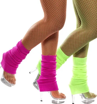 Immagine prodotto di Calze a rete verdi, calze alte verdi, scaldamuscoli anni '80, scaldamuscoli da donna, verde neon, aerobica