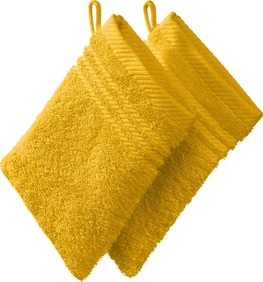 Produktbild von REDBEST Waschhandschuh 2er-Pack gelb 15x21 cm