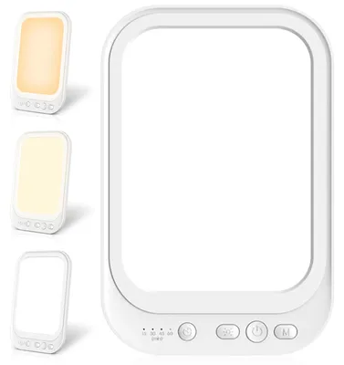 Produktbild von GOMETY Tageslichtlampe 10000 Lux, Lichttherapielampe Tageslicht mit 4 Timern 3 Farbtemperaturen LED Sonnenlicht Daylight Lampe Faltbarer Ständer lichttherapie