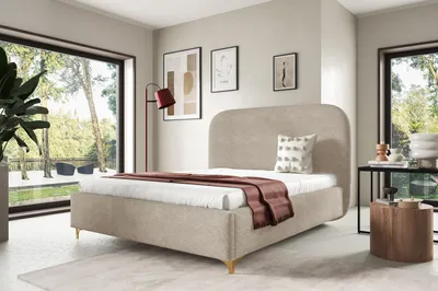 Produktbild von Polsterbett LANA mit Bettkasten, Bett 160x200, Doppelbett mit Stauraum und Lattenrost, Boxspringbett-Optik, ohne Matratze, Schlafzimmer - Taupe