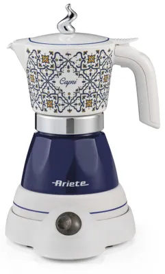 Immagine prodotto di Ariete 1358 Capri Moka Aroma, caffettiera elettrica, 0,14 l, per caffè macinato, 400 W, blu, bianco