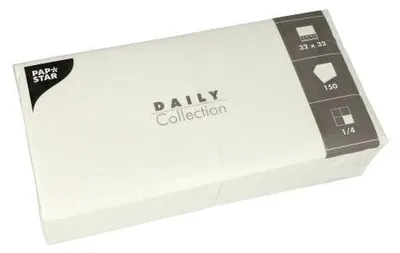 Produktbild von Servietten "DAILY Collection" 1/4-Falz 32 cm x 32 cm weiss
