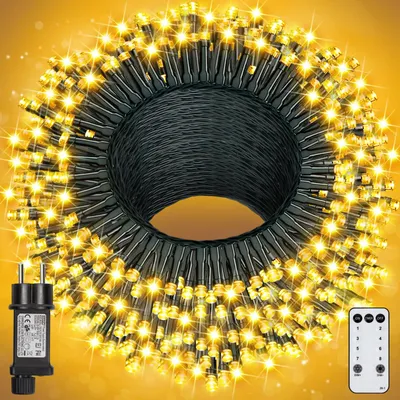 LED-Lichterkette 100 m, 800 LEDs, warmweiß, 8 Modi, IP65, Fernbedienung