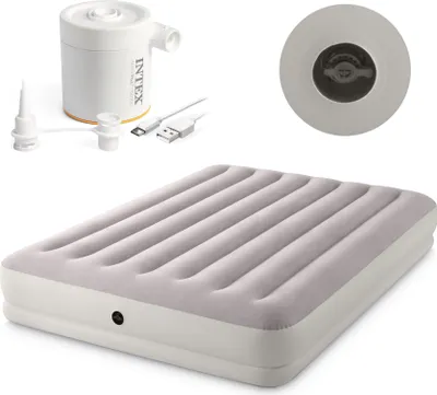 Zdjęcie produktu dla Dwuosobowy materac welurowy 152x203x30 cm z pompką elektryczną INTEX 64179