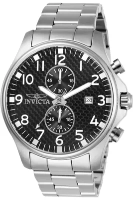Zdjęcie produktu dla Invicta Specialty 0379 Zegarek Męski - Mechanizm Kwarcowy - Stal Nierdzewna z Czarną Tarcza - 48 mm