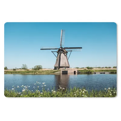 Produktbild von MuchoWow® Mauspad Mousepad Mühle - Blumen - Wasser - Niederlande 27x18 cm - Mousepads - Maus Mat - Pad - Mausunterlage - Büroartikel - Desk Matten