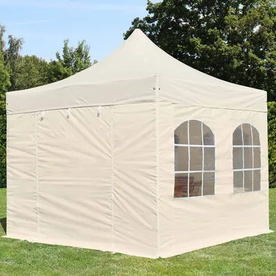 Immagine prodotto di TOOLPORT 3x3m gazebo pieghevole con laterali (finestre), PREMIUM acciaio, crema