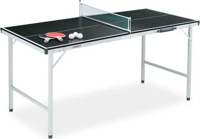 Produktbild von Schwarze Tischtennisplatte mit Zubehör