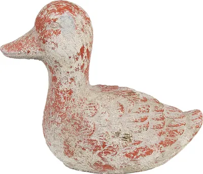 Immagine prodotto di Figura decorativa Clayre & Eef Anatra 15x8x12 cm Pietra grigia rossa