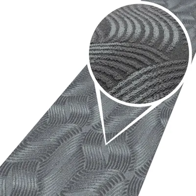 Produktbild von Flurläufer Premium Küchenläufer Teppichläufer Textil JULIANNA Grau Wellen Robust Breite 50cm Länge 100cm