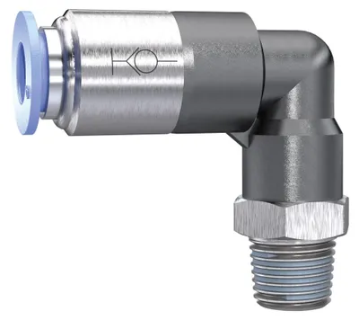 Produktbild von Riegler L-Steckverschraubung »Blaue Serie« selbstabsperrend, R 3/8 außen, Ø 12 mm