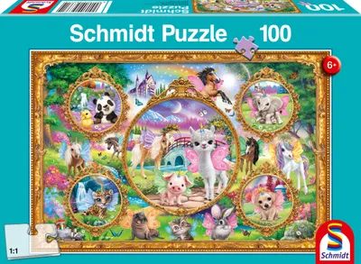 Image de Schmidt Spiele 56371 Puzzle Le monde animal des licornes - 100 pièces