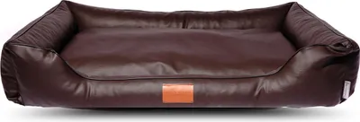 Produktbild von Hundebett Bobby Kunstleder Hundesofa Schlafplatz Hundekorb Hundesofa Hundekorb Dunkelbraun L (120x90x22 cm)