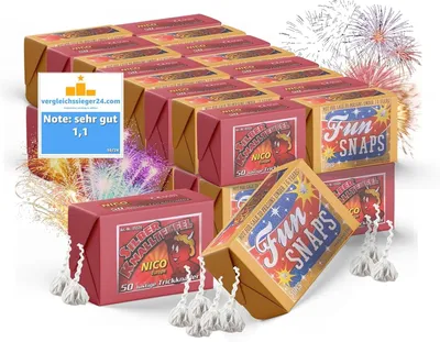 Imagen del producto de 500 unidades de "Knallerbsen Happysparks®" - Chispas divertidas para celebrar el Año Nuevo, como los "Knallteufel". Fuegos artificiales para jóvenes y niños. Fuegos artificiales para jóvenes