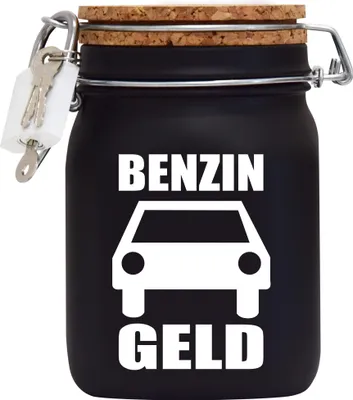 Produktbild von Spardose Geld Geschenk Ideen Benzin Geld Schwarz Größe L 1 Liter