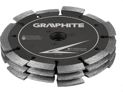 Productafbeelding van GRAPHITE Profi Diamantschijf voor het zagen, 150 x 22,2 mm – 36 segmenten, 10200 omw/min, 30 mm snijbreedte, freesblad voor het frezen van voegen in muren, model 59G371