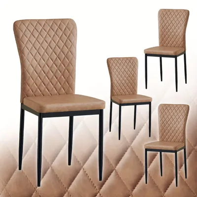 Produktbild von Esszimmerstühle – Set gepolsterte Stühle mit hoher Rückenlehne und Metallbeinen für die Küche