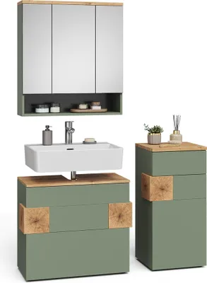 Produktbild von Badmöbel-Set Vicco Eden Grün 3 Teile, Model 59875