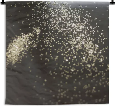Produktbild von MuchoWow® Wandteppich Wandbehang Marmor - Schwarz - Glitter 150x150 cm Tapisserie Dekoration Wandtuch - Wohnaccessoires - Modernes