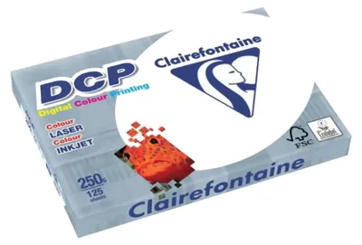 Produktbild von Clairefontaine DCP, A4 (210×297 mm), Satin, Laser-/Inkjet-Druck, Weiß, 250 g/m², Ecolabel, Colorlok, ISO 9706, NF EN 12281, ISO 14001, ISO 9001
