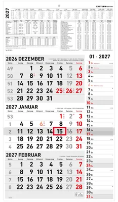 Produktbild von 3-Monatskalender Kombi 2027