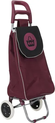 Obrázok produktu pre HowHomely | Nákupný vozík - Nákupný vozík - 34 x 30 x 96 cm - 50 L - fialovo-čierny - nákupná pomôcka - taška s chlopňou