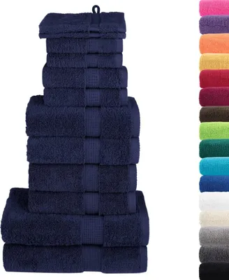 Produktbild von vidaXL 12 tlg. Premium-Handtuch-Set SOLUND Marineblau 600 g/m²