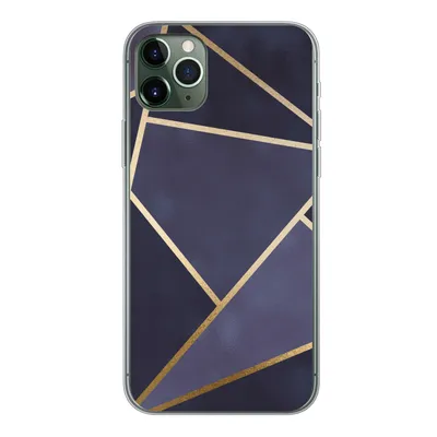 Produktbild von MuchoWow® Handyhülle Schutzhülle Hülle für iPhone 11 Pro Max Marmor - Blau - Collage Silikon Softcase Handy Hülle - Schutz