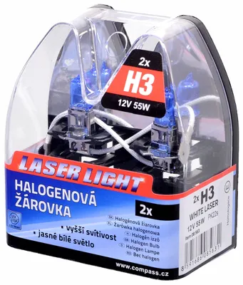 Obrázok produktu pre Žárovka 12V H3 55W Pk22s BIELY LASER 2ks 08563