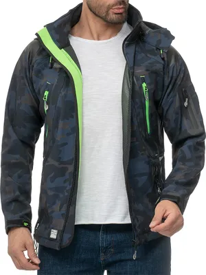 Produktbild von Geographical Norway Herren Jacke batechno Men /RPT Camo - Navy-Green S