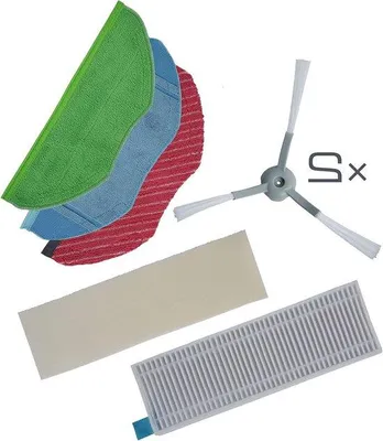 Produktbild von Famanu Reinigungsset für X-Plorer Serie 95 - 1 Standardtuch, 1 Wischtuch, 1 Mikrofasertuch, 2 Seitenbürsten, 1 Hochleistungsfilter