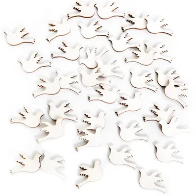 Produktbild von 35 kleine Tauben aus Holz 3 cm Tischdeko Hochzeit Taufe