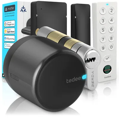 Immagine prodotto di tedee GO2 Alu Serratura Smart | Impronta Digitale, Sensore Porta, Cilindro Classe 6 Antieffrazione | Matter, Alexa, Google Home, Apple HomeKit