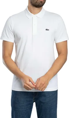 Produktbild von Lacoste Poloshirt aus Baumwollmischung in normaler Passform, Weiß S